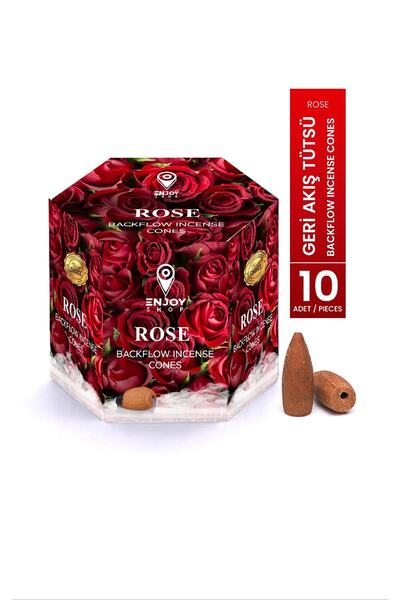 ENJOY SHOP Gül Kokusu / Red Rose Gül Aromalı Geri Akışlı Tütsü Konikleri Back...