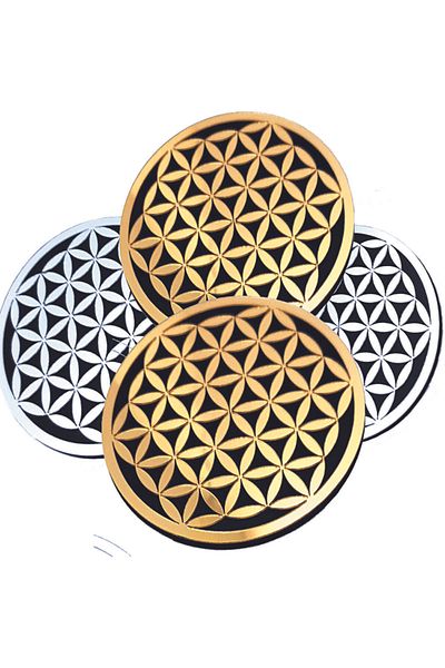Odun Marketi Flower of Life Wooden and Plexiglass Coaster