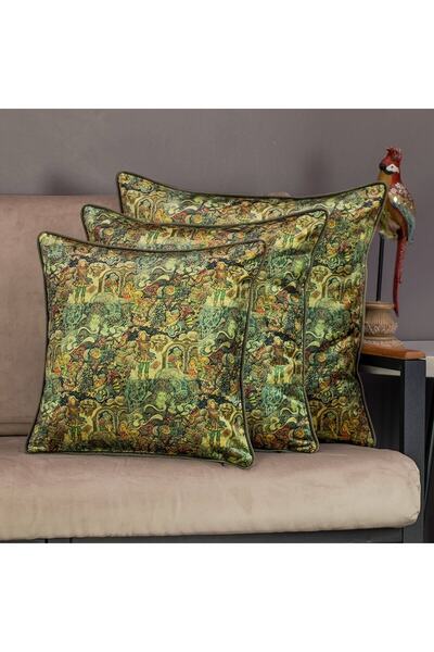 conthes Baskılı Kadife Kırlent Kılıfı Hukema