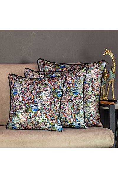 conthes Printed Alude Velvet Throw Pillow Cover