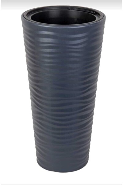 SERİNOVA Ucuzzavm Kumsal Vazo Dekoratif Saksı Antrasit 13,7 Lt