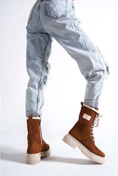 Dila Gigi Süet Kalın Taban Postal Bot