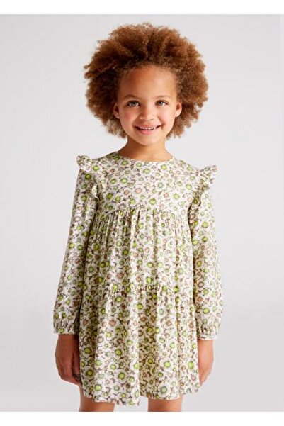 MAYORAL Кафява рокля за момиче с щампа