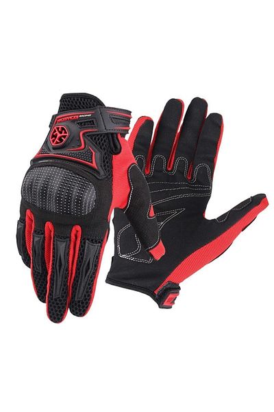 Scoyco Mc23 Summer Gloves - Protected (Red-Black)