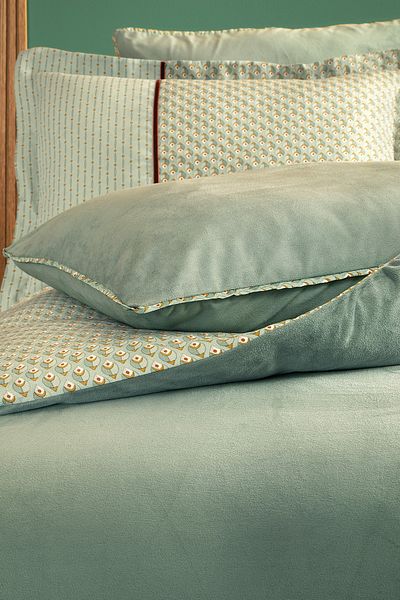 Yataş Charme Rowena Double Velvet Satin Duvet Cover Set - Sage