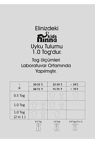 Ninna Kids 1 Tog (kısa Kollu) Elephant Love Bebek Ve Çocuk Uyku Tulumu