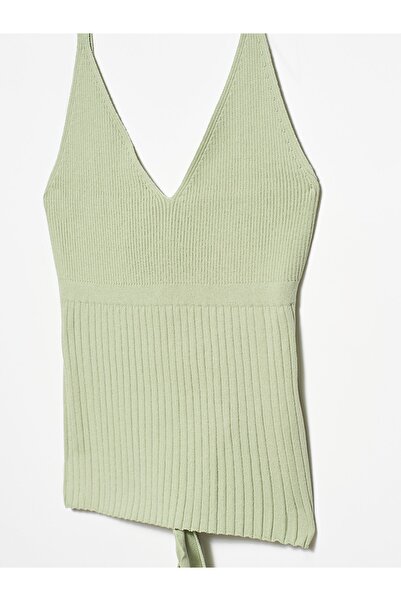 Dilvin Kadın Askılı Beli Bağcıklı Atlet - Açık Haki