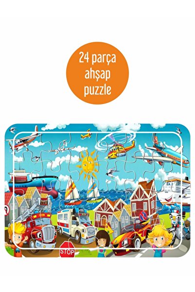 LİPYOS Süper Taşıtlar 24 Parça Ahşap Puzzle