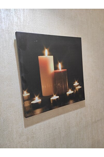 RICHIE Mum Tablo Dekoratif Tablo Pilli Işıklı Tablo 30x30