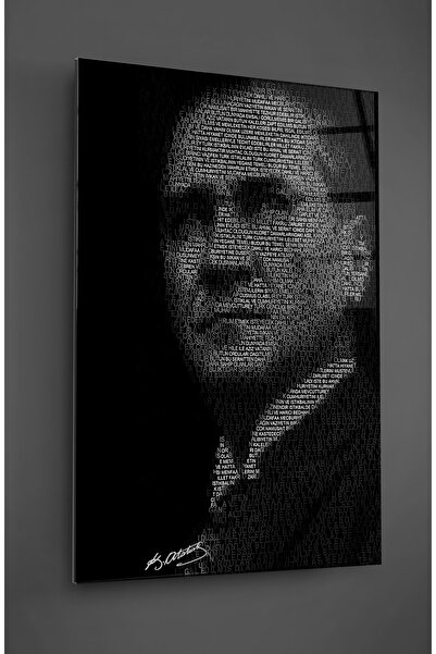 TAULART Tablou de sticlă tipografică Ataturk