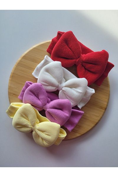 SeherBebeButik Girl & Baby Camisole Bow Bandana Set of 4