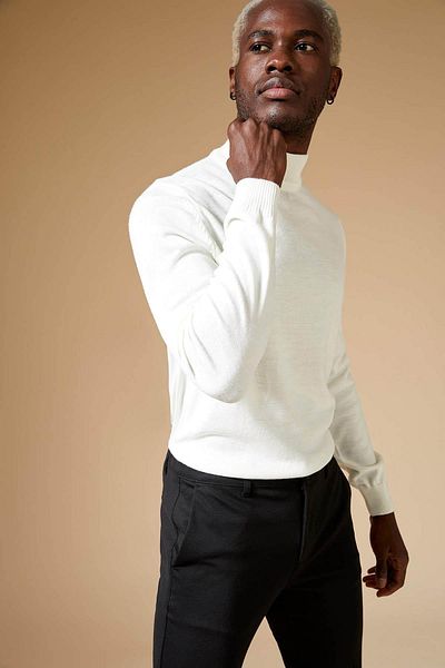 DeFacto Pullover - Beige - Slim Fit