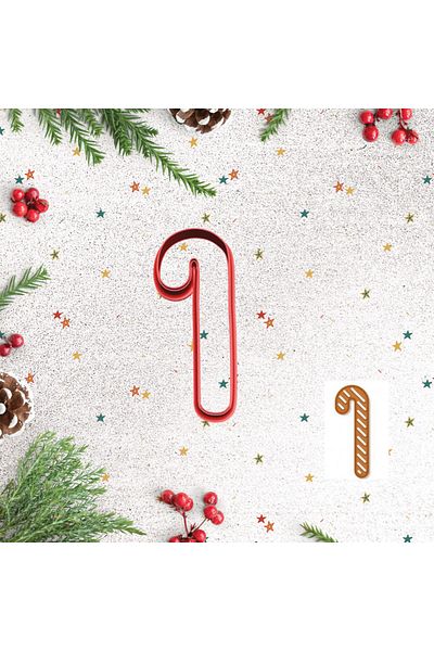 lizzinsa New Year's Cookie Mold Candy Cane