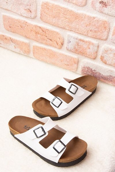 Fox Shoes Λευκές Γυναικείες Παντόφλες B777775409