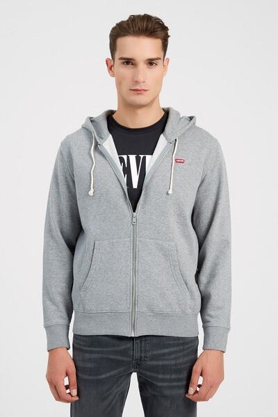 Levi's Erkek Fermuarlı Gri Sweatshirt 34259-0000