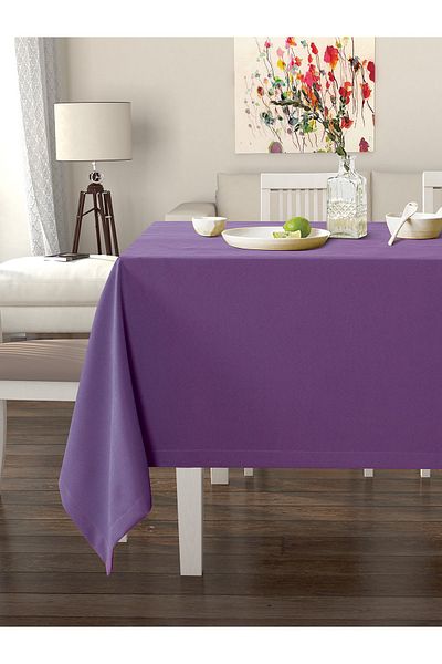 Pastel Plum Purple Tablecloth Velvet Textured Stain Resistant