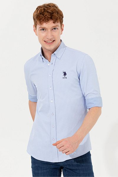 U.S. Polo Assn. Cămașă albastră pentru bărbați