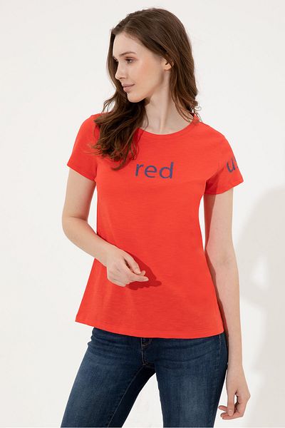 U.S. Polo Assn. Tricou roșu pentru femei