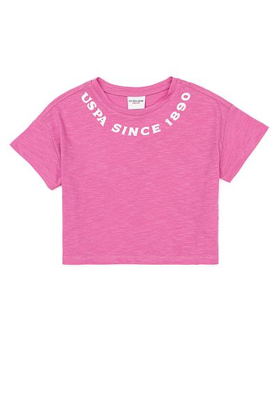 U.S. Polo Assn. Tricou roz pentru fetiță