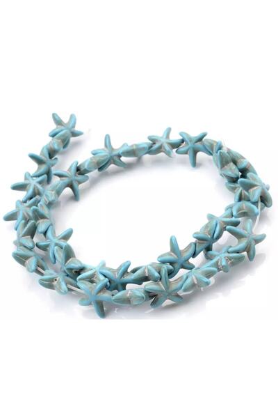 By MO Accessories Piatra naturala turcoaz stea de mare 1 legatura 34 bucati