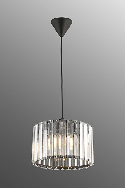 Ultra Home Modern Lüx Kristal Taşlı 25lik Siyah Avize