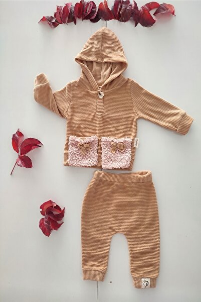 dubi baby طقم أطفال بغطاء للرأس من Nazlı Baby مكون من قطعتين