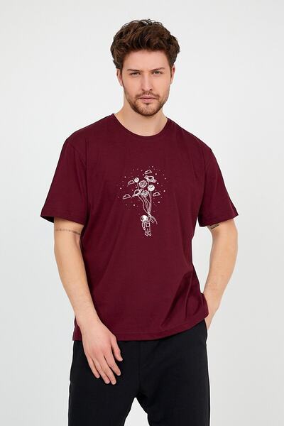 TA COLLECTİON Tricou oversize din bumbac, unisex, roșu, cu balon zburător în ...