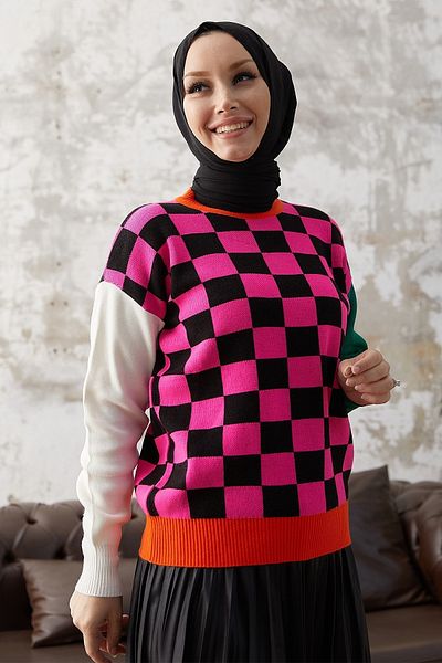 InStyle Pulover Tricotaj Monsa Square - Fucsia