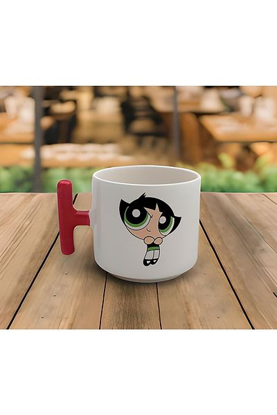 RHG Art Latte & Espresso Powerpuff Girls Buttercup Red T Handle Mug 200 Ml