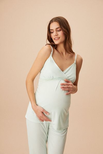 SUWEN Pyjama - Grün - Unifarben