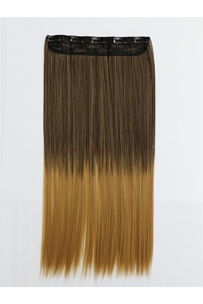 AKOLİFE Rezistent la căldură Semi Moon Snap Hair-galben maro Ombre / drept / ...