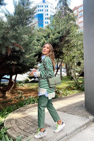 ORZUQLIFE Beli Bağcıklı Diz Dikiş Detay Deri Pantolon