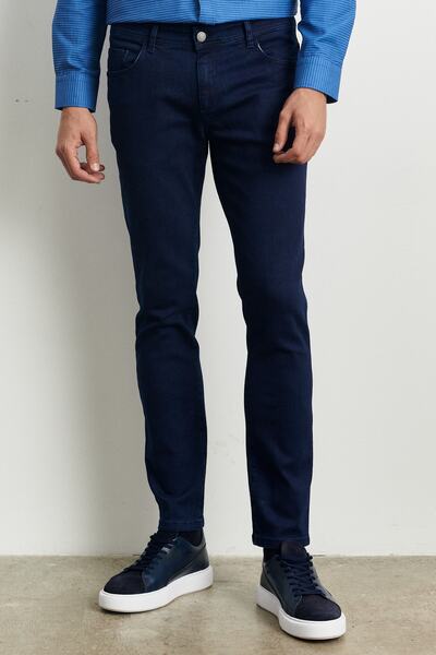 AC&Co / Altınyıldız Classics Men's Indigo Slim Fit Slim Fit Magic Denim Flexi...