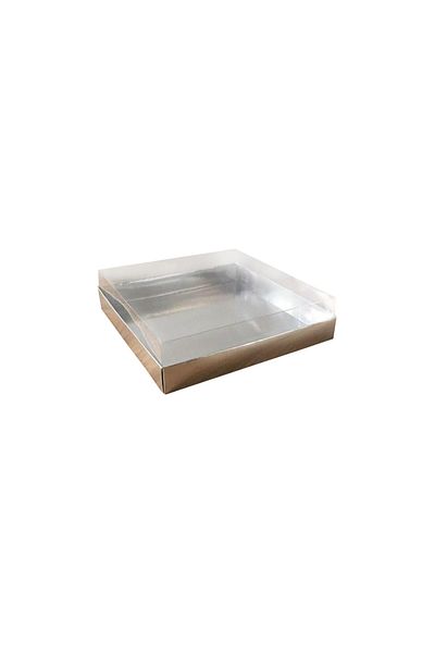TT Tahtakale Toptancıları 20x20x5 Cm Silver Acetate Covered Cardboard Box - 10 Pieces Towel Box