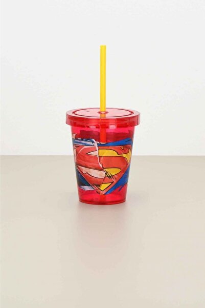 Cosiness Lisanlı Süperman Kapaklı Pipetli Bardak 0,60 Lt