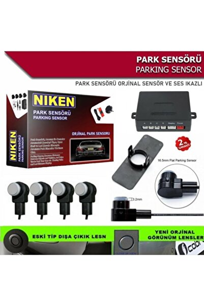 Niken Orjinal Lens Görünümlü Sesli Gri Park Sensörü Uyumlu