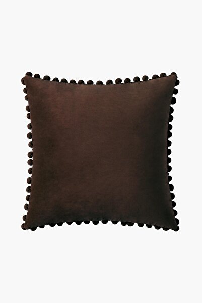 Bc Home Kahverengi Minik Ponponlu Yumuşak Dokulu Kare Kırlent Kılıfı Iskandin...