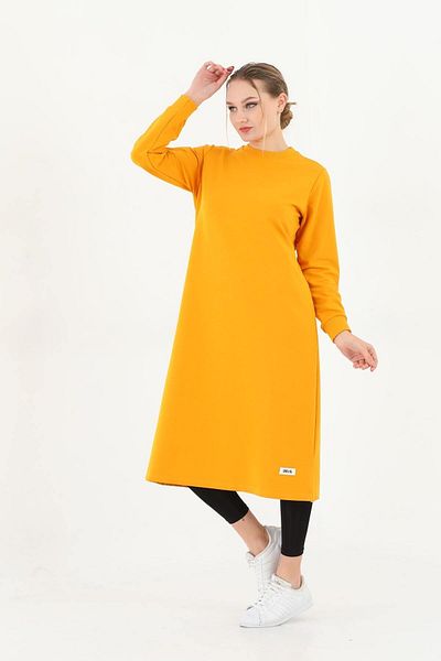 Elif Okur Hijab Long Tunic 110cm Mustard 1208