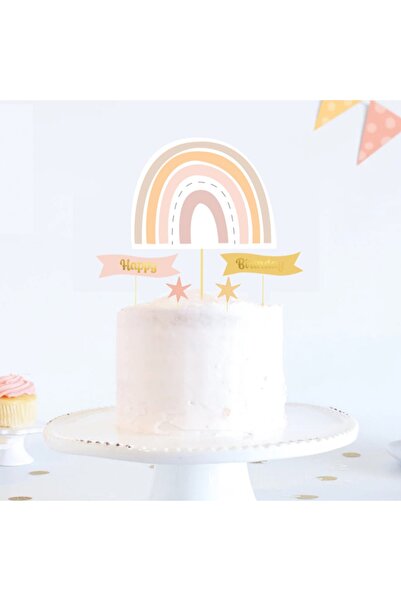 Big Party Pasta Üstü Bohem Gökkuşağı Temalı 5 Li