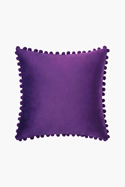 Bc Home Mor Minik Ponponlu Yumuşak Dokulu Kare Kırlent Kılıfı Iskandinav, Boh...