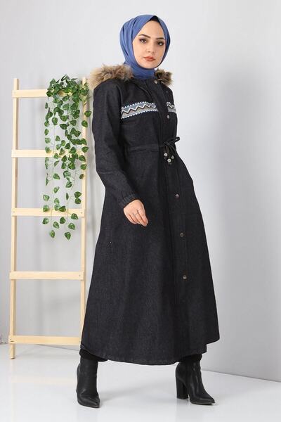 Modamihram Вишитий джинсовий піджак сірий 9492