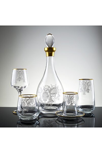 SİMAY 31 Parça 6 Kişilik Demet Gold Su Takımı