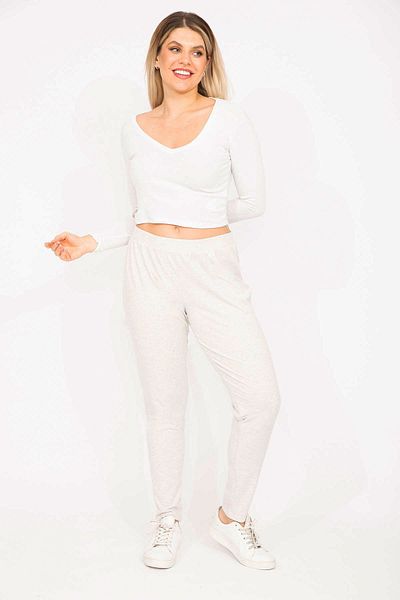 Şans Große Größen in Sweathose - Grau - Skinny