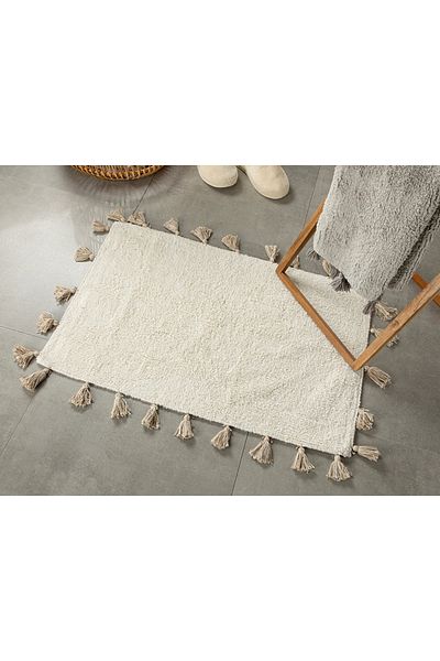English Home Covoraș de baie din Bumbac Fancy 60x90 Cm Crem