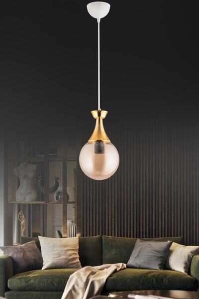 GYK LİGHT Minel Beyaza Gold Detaylı Tekli Modern Aydınlatma