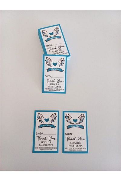 anka design Thank You Card One Way Printing (8x5cm) 350gr Coated - 25 Pieces -