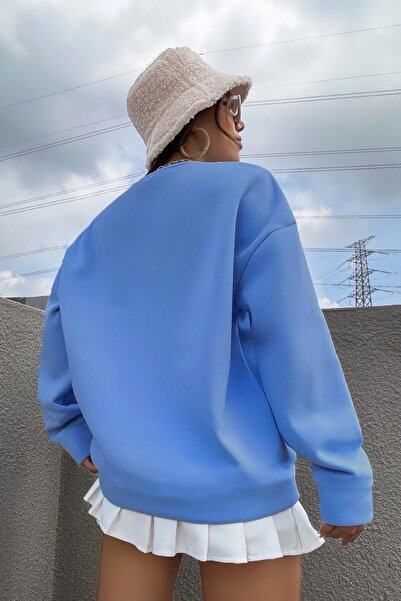 MODAGEN Unisex Baby Blue Mountain Brooklyn Printed Crew Neck Sweatshirt