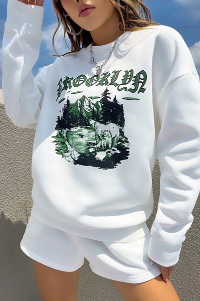 MODAGEN Φούτερ με λαιμόκοψη Unisex White Mountain Brooklyn