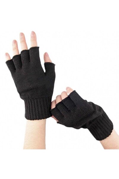 Umut Giyim Parmaksız Kesik Yarım Parmak Orlon Eldiven Bay Unisex
