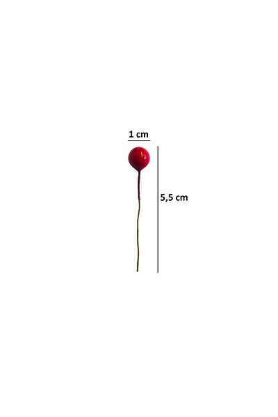 OzanTuhafiye Mini Stringed Berry Ornament Red 20 Pieces